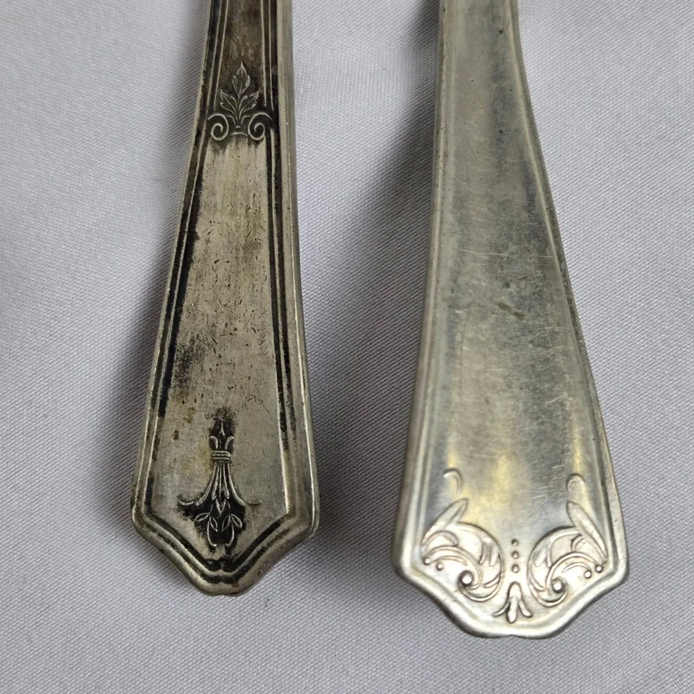 Serving Spoon & Fork, Rogers Nickel Silver Spoon, R.C.C.O Bouquet Plate Fork Vtg
